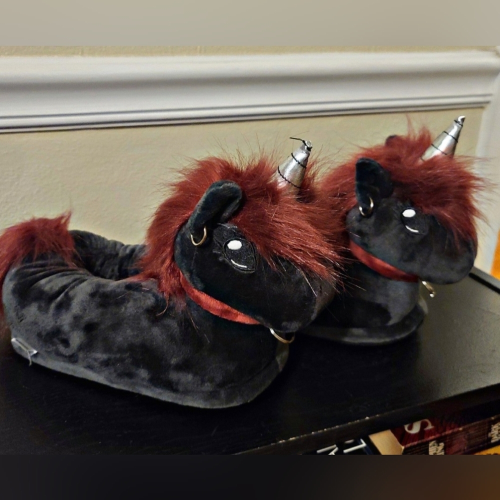 Punk unicorn slippers